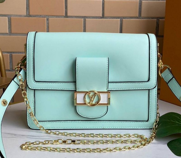Louis Vuitton Dauphine Lugano MM Bag In Bleu Azur Blue - Louis Vuitton