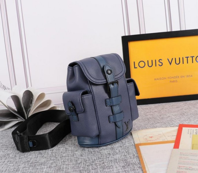 Louis Vuitton Taurillon Leather Christopher XS Backpack In Navy Blue - Louis Vuitton