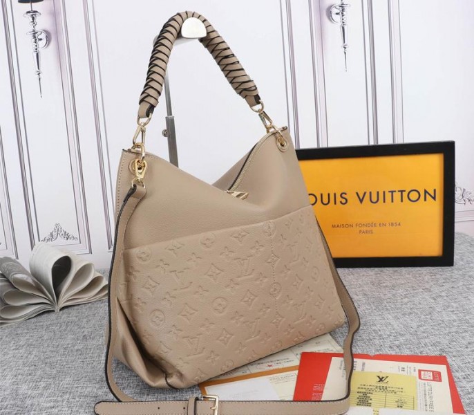 Louis Vuitton Monogram Empreinte Leather Maida Hobo In Tourterelle Gray - Louis Vuitton