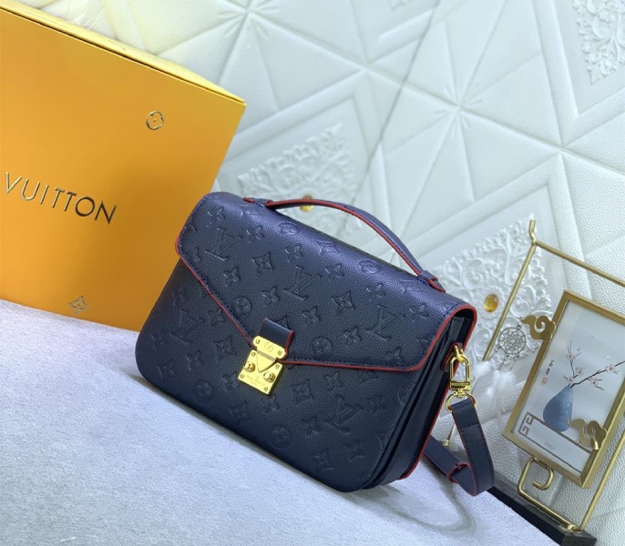 Monogram Empreinte Leather Metis In Navy Blue And Red - Louis Vuitton