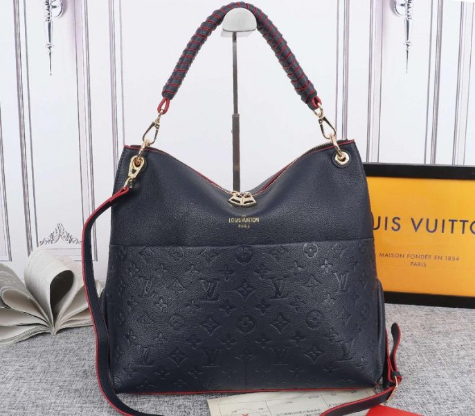 Louis Vuitton Monogram Empreinte Leather Maida Hobo In Navy Blue - Louis Vuitton