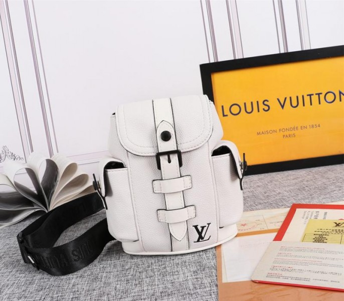 Louis Vuitton Taurillon Leather Christopher XS Backpack In White - Louis Vuitton