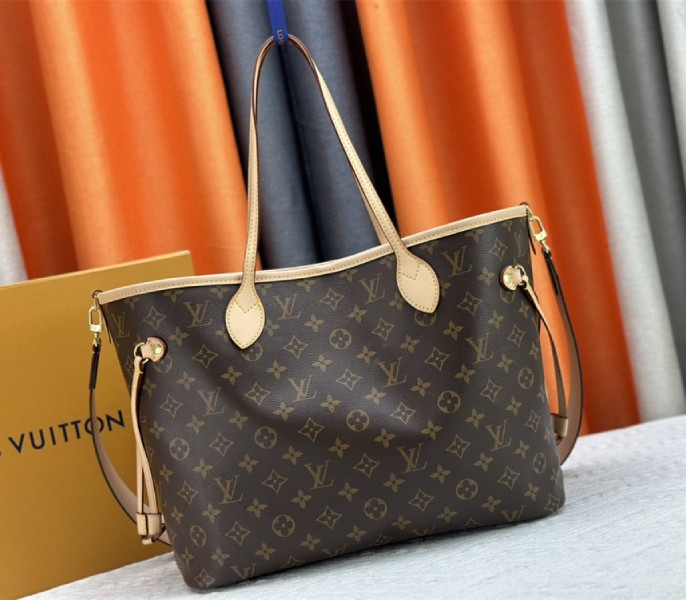 Louis Vuitton Neverfull Bandouliere Inside Out MM Tote In Monogram Canvas And Stamped Beige Textile - Louis Vuitton