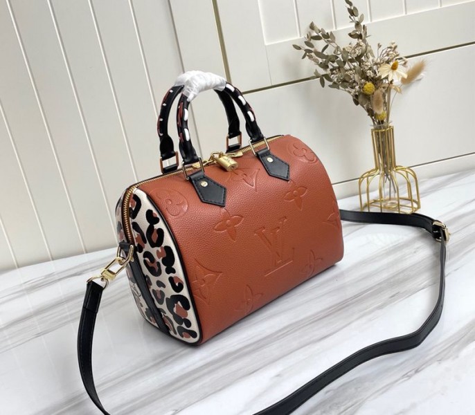 Louis Vuitton Monogram Empreinte Wild At Heart Speedy 25 Bandouliere Handbag In Caramel Brown - Louis Vuitton