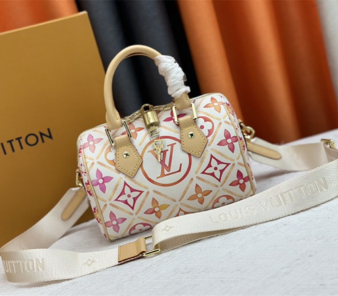 Louis Vuitton LV By The Pool Monogram Tiles Canvas Speedy Bandouliere 20 Bag In Coral - Louis Vuitton