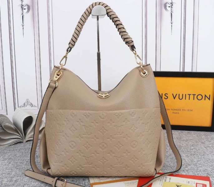 Louis Vuitton Monogram Empreinte Leather Maida Hobo In Tourterelle Gray - Louis Vuitton