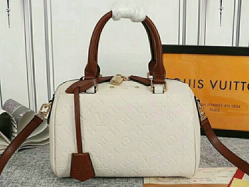 Louis Vuitton Monogram Empreinte Speedy Bandouliere 25 Handbag In Cream - Louis Vuitton