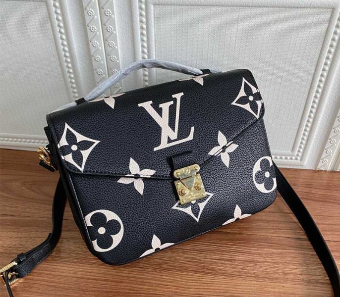 Louis Vuitton Bicolor Monogram Empreinte Metis Bag In Black And Beige - Louis Vuitton