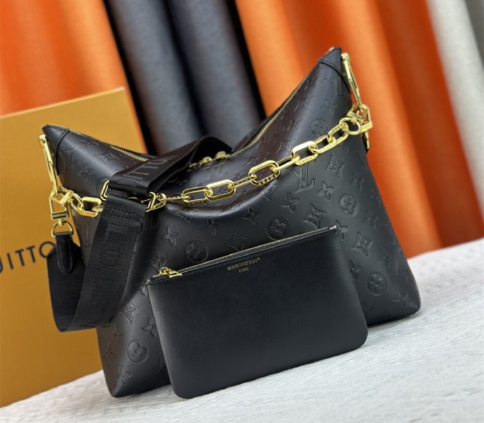 Louis Vuitton Monogram Empreinte Coussin MM Hobo In Black - Louis Vuitton