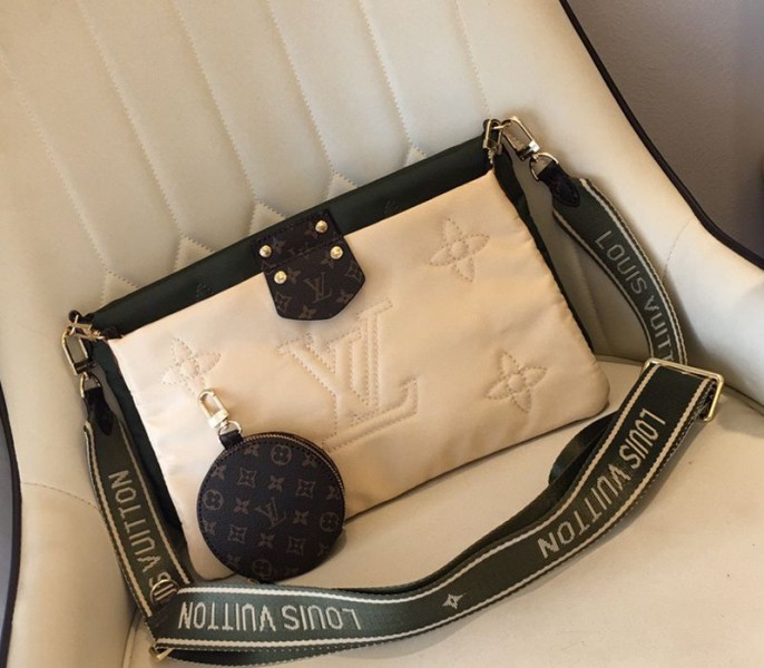 Louis Vuitton Econyl Regenerated Nylon Maxi Multi Pochette Accessoires In Khaki And Beige - Louis Vuitton