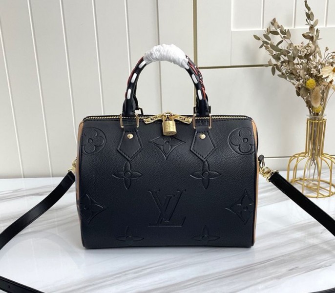 Louis Vuitton Monogram Empreinte Wild At Heart Speedy 25 Bandouliere Handbag In Black - Louis Vuitton