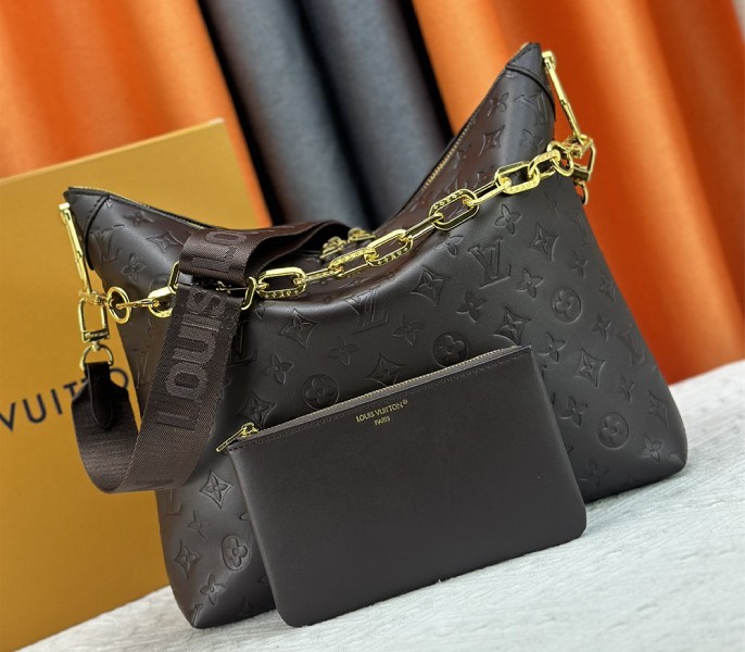 Louis Vuitton Monogram Empreinte Coussin MM Hobo In Chocolate - Louis Vuitton