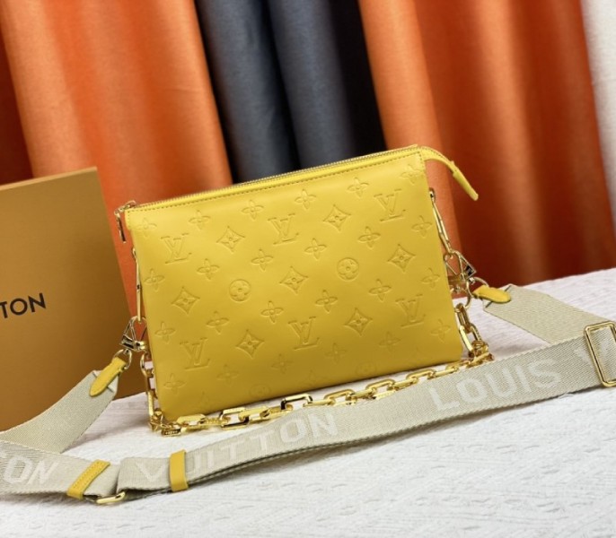 Louis Vuitton Coussin PM Bag In Yellow With Jacquard Strap - Louis Vuitton