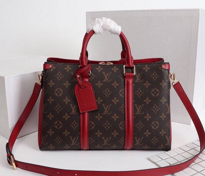 Louis Vuitton Monogram Canvas Soufflot MM Bag In Cerise Red - Louis Vuitton