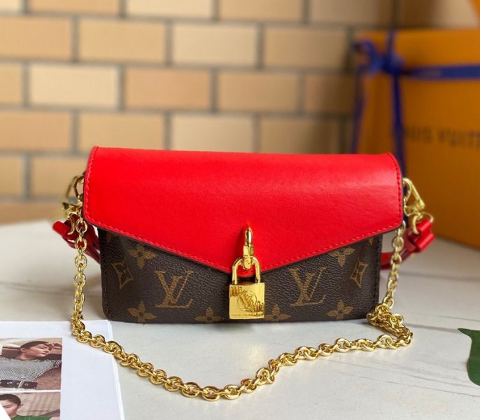 Louis Vuitton Monogram Canvas Padlock On Strap Bag In Red - Louis Vuitton
