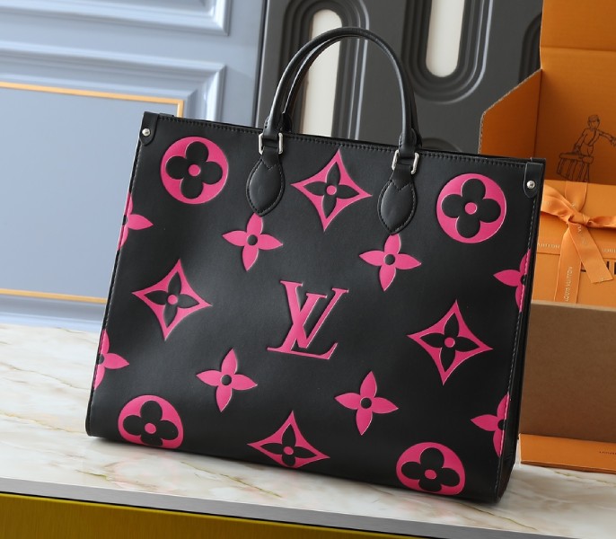 Monogram Empreinte OnTheGo GM Tote In Black And Magenta Pink - Louis Vuitton