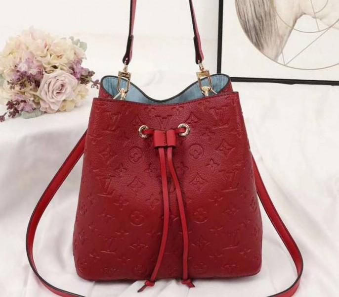 Louis Vuitton Monogram Empreinte NeoNoe MM Bag In Red - Louis Vuitton