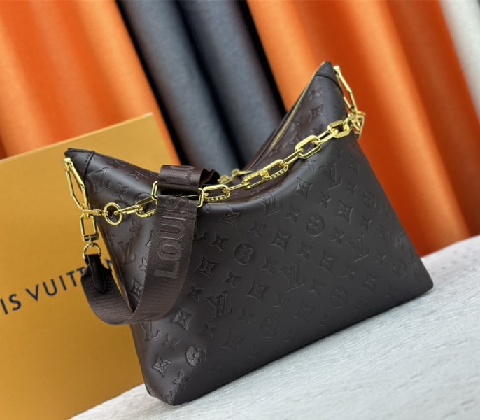 Louis Vuitton Monogram Empreinte Coussin MM Hobo In Chocolate - Louis Vuitton