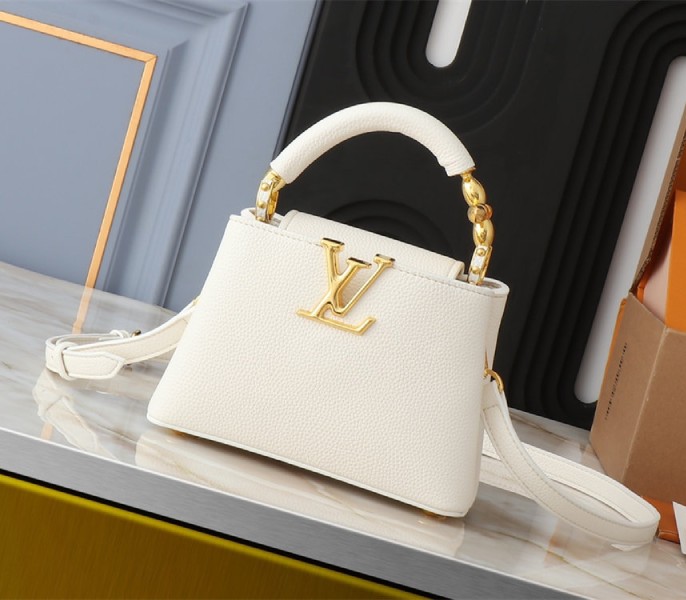 Louis Vuitton Capucines Mini Capucines Handbag In Quartz White - Louis Vuitton
