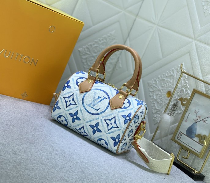 Louis Vuitton LV By The Pool Monogram Tiles Canvas Speedy Bandouliere 20 Bag In Lagoon Blue - Louis Vuitton