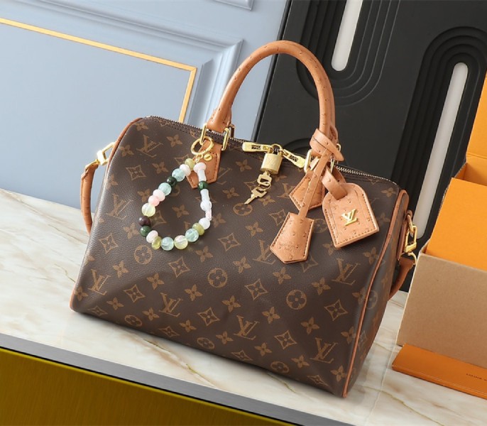 Louis Vuitton Monogram Canvas Soft Speedy 30 Boho Handbag In Tan - Louis Vuitton
