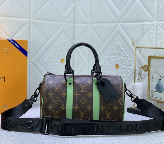 Louis Vuitton Monogram Macassar Canvas Keepall Bandouliere 25 In Minty Green - Louis Vuitton
