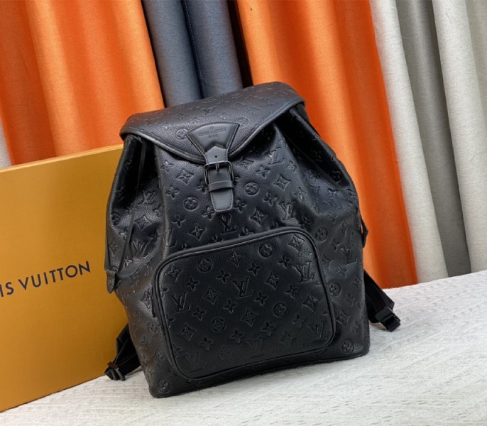 Louis Vuitton Taurillon Leather Montsouris Backpack In Black - Louis Vuitton