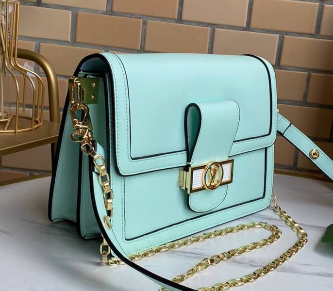 Louis Vuitton Dauphine Lugano MM Bag In Bleu Azur Blue - Louis Vuitton