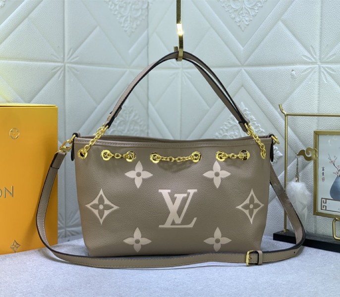 Louis Vuitton Bicolor Monogram Empreinte Bundle Bag In Tourterelle Gray and Cream - Louis Vuitton