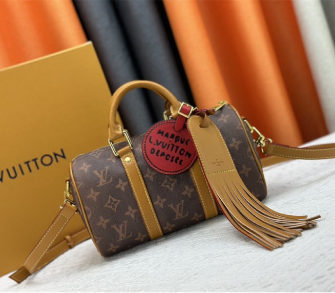 Louis Vuitton Monogram Dust Canvas Keepall Bandouliere 25 City Bag In Aged Natural - Louis Vuitton