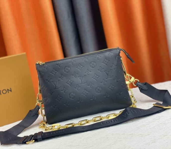 Louis Vuitton Coussin PM Bag In Black With Jacquard Strap - Louis Vuitton