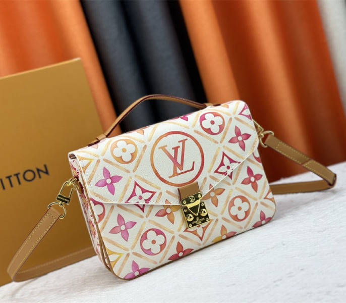 Louis Vuitton LV By The Pool Monogram Tiles Canvas Metis Handbag In Coral - Louis Vuitton