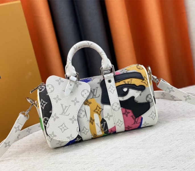 Louis Vuitton J Hope X Keepall Bandouliere 25 Multicolor Travel Bag In Two Eyes Patches - Louis Vuitton