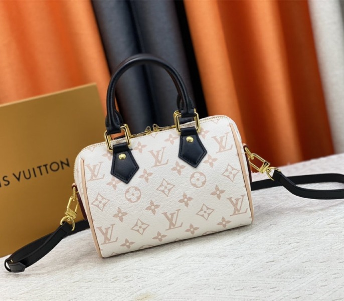 Louis Vuitton Monogram Dune Canvas Speedy 20 Handbag With Strap - Louis Vuitton
