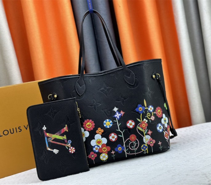 Louis Vuitton X TM Monogram Empreinte Neverfull MM In Black With Style 1 - Louis Vuitton