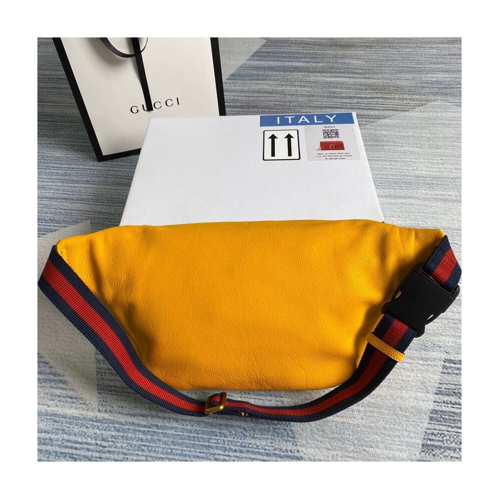 Gucci Print Leather Belt Bag Yellow