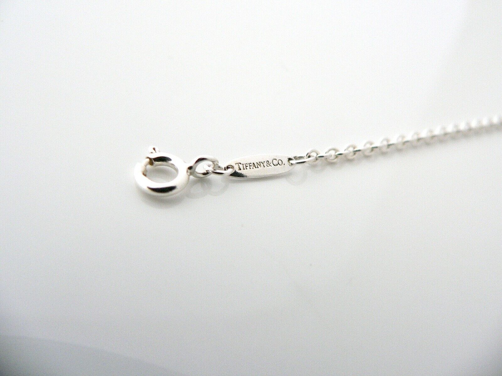 Tiffany & Co Silver Open Heart Bracelet Bangle 6.75 In Chain Gift Love Child Kid