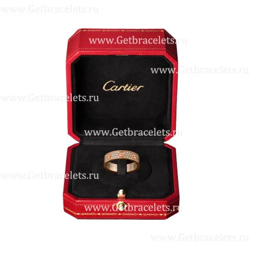 Replica Cartier Love Wedding Band With Diamond-Paved Pink Gold B4085800