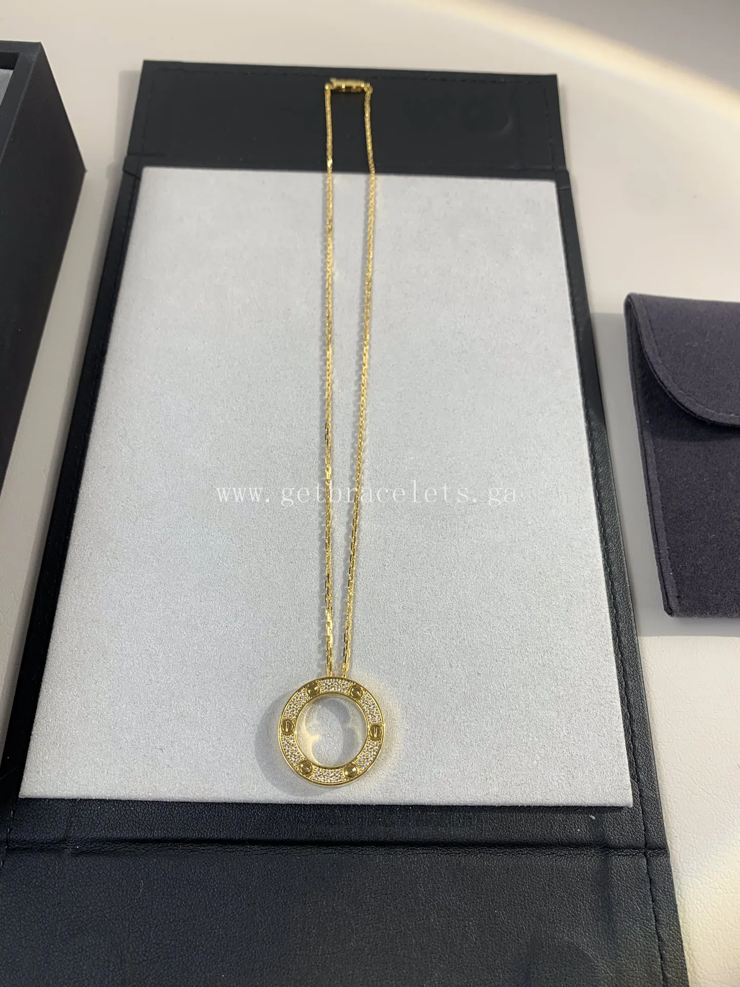 Cartier Love Necklace Yellow Gold With Pave Diamonds