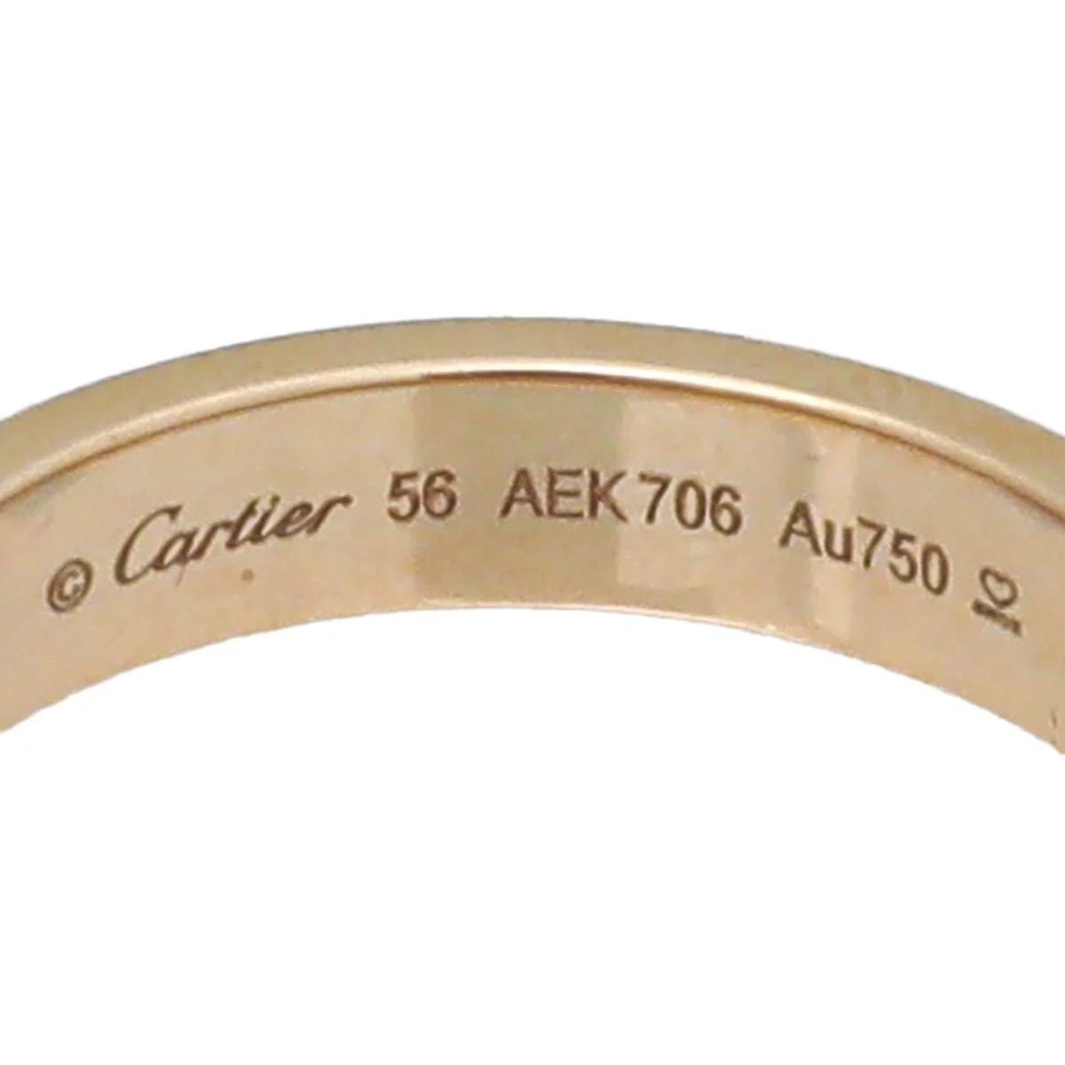Cartier 18K Pink Gold Diamond C De Cartier Wedding Band Ring 56
