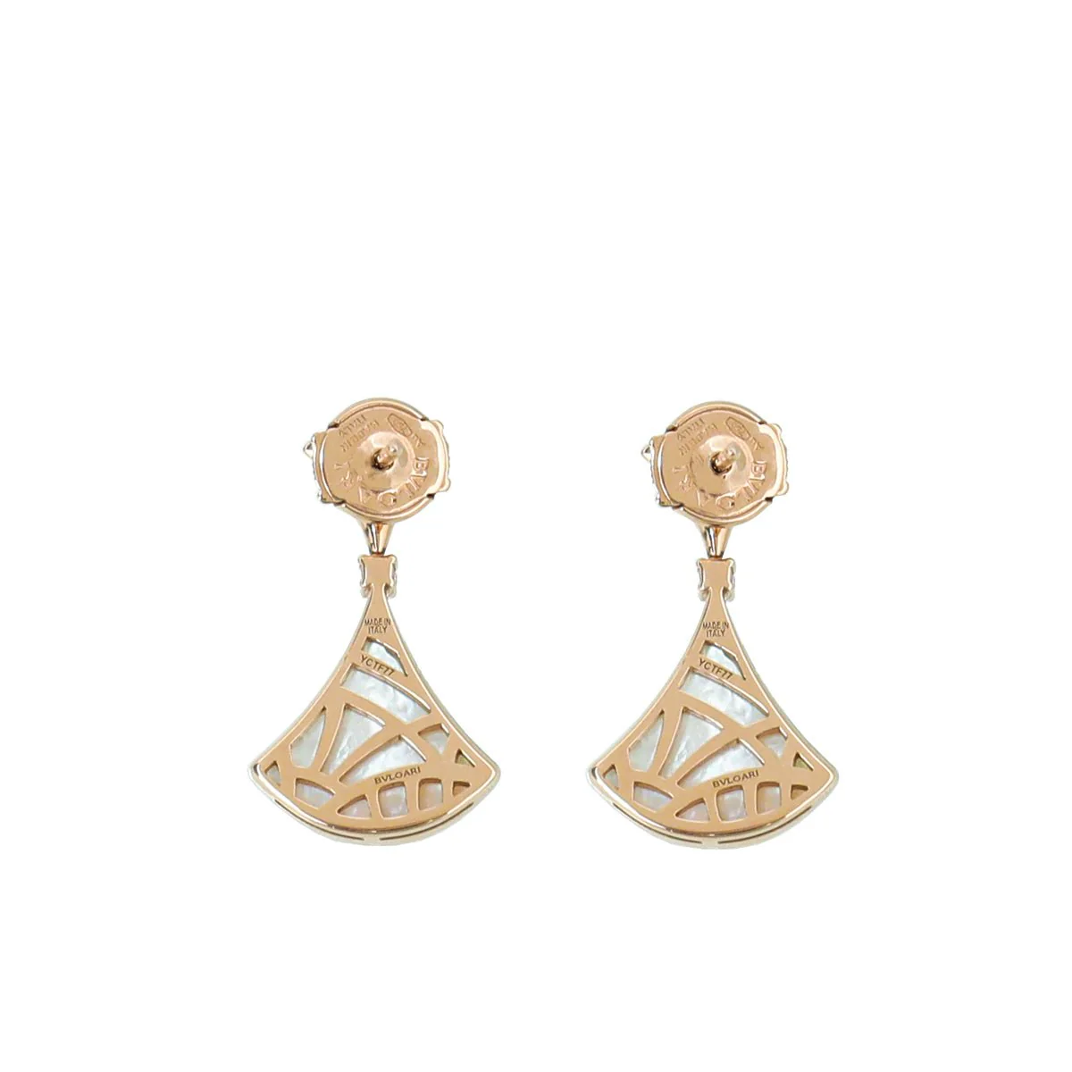 Bvlgari 18K Rose Gold MOP Diamond Diva's Dream Earrings