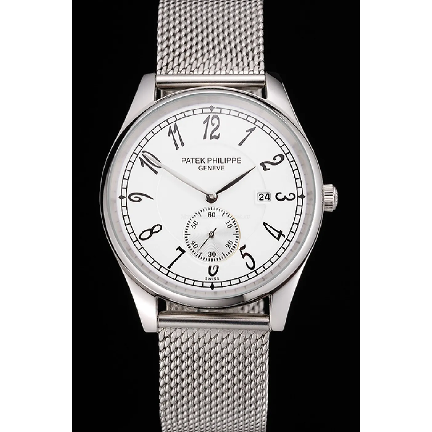 Calatrava Small Seconds Dial White 40 mm, Stainless Steel