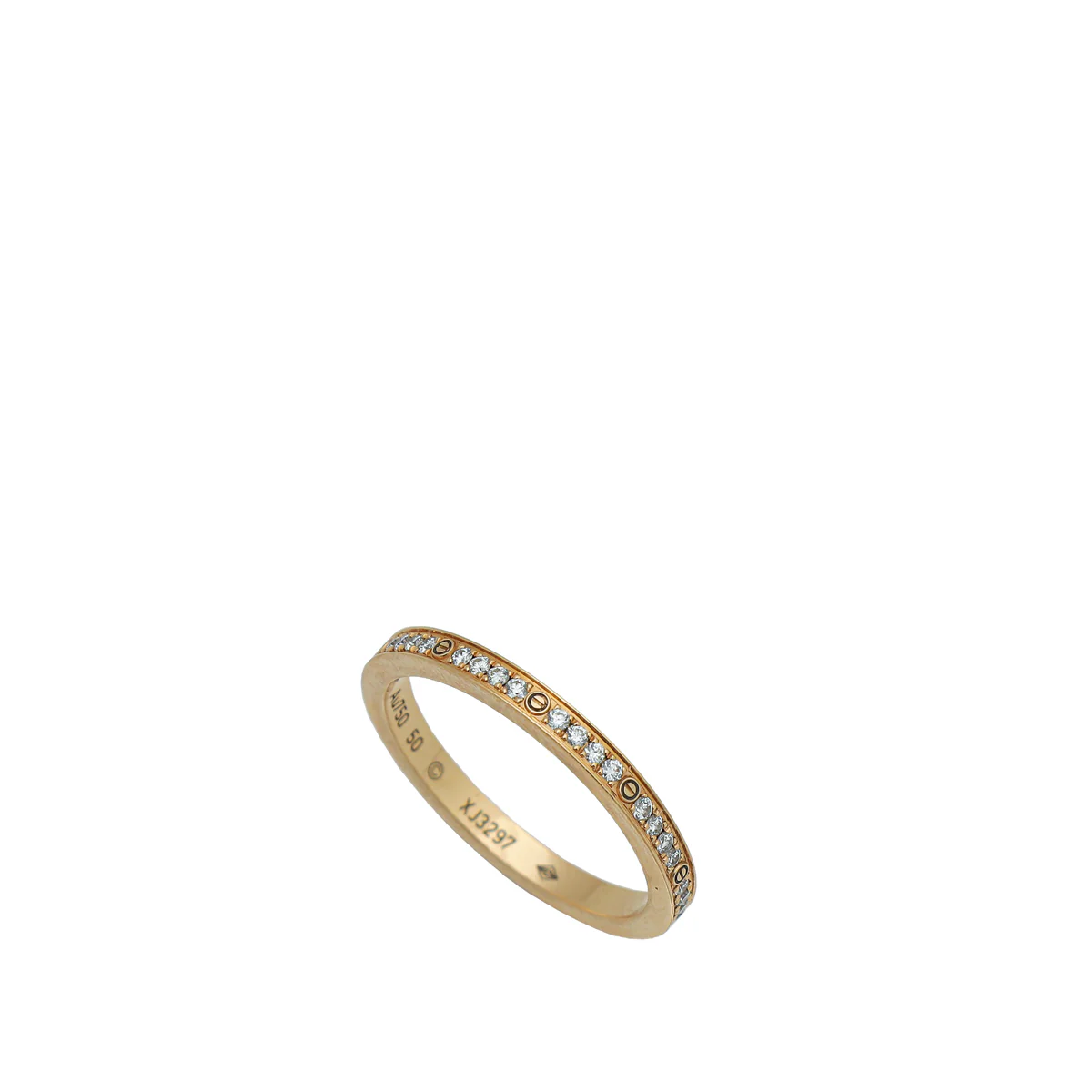 Cartier 18K Pink Gold Ceramic Love 3 Hoops Ring 50
