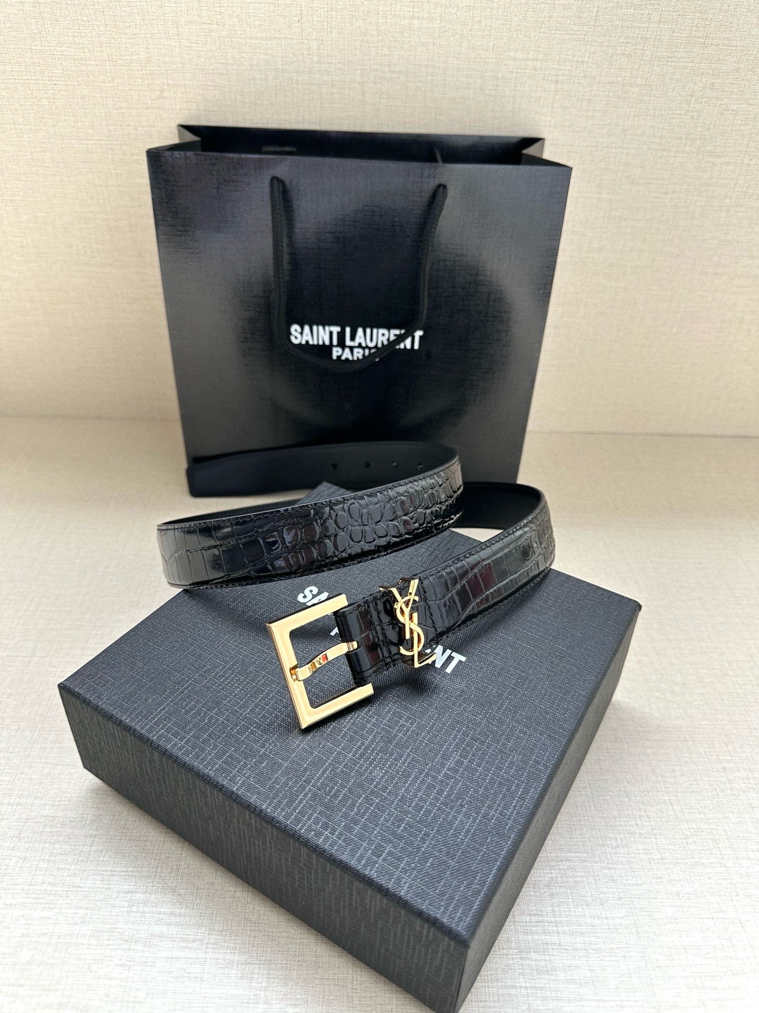 YSL Saint Laurent Leather Belts 1:1 Mirror Version