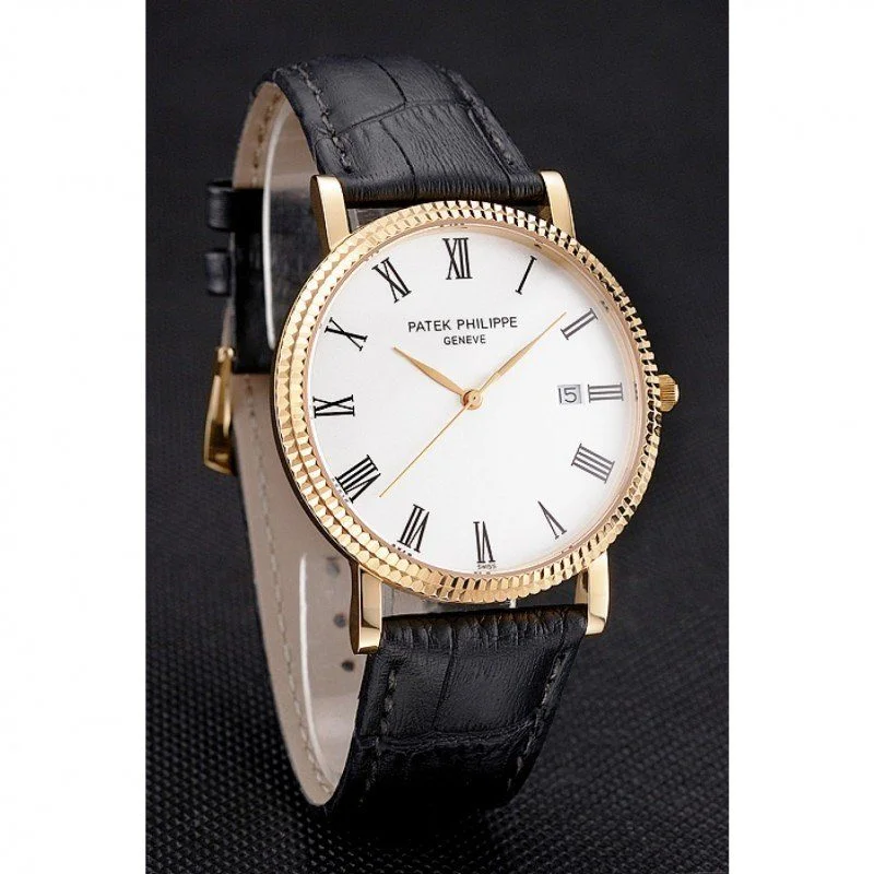 Calatrava Dial White 40 mm, Yellow Gold Plated