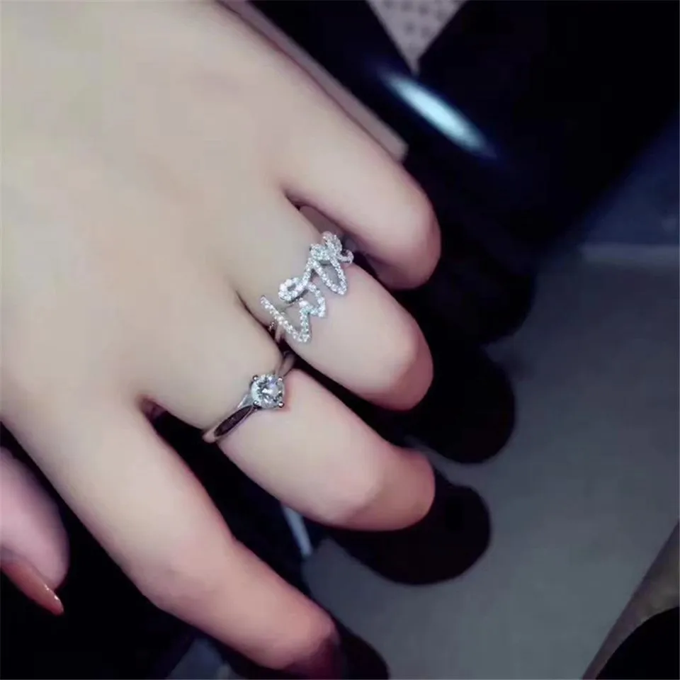 Tiffany Palomas Graffiti Love Letter Crystals Ring Street Shop Women GRP04140