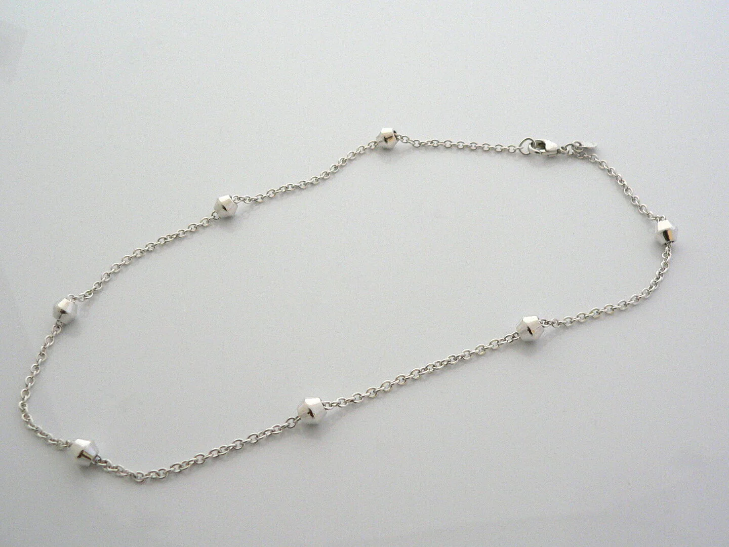 Tiffany & Co Station Necklace Barrel Ball Bead by the Yard Chain Pendant Gift