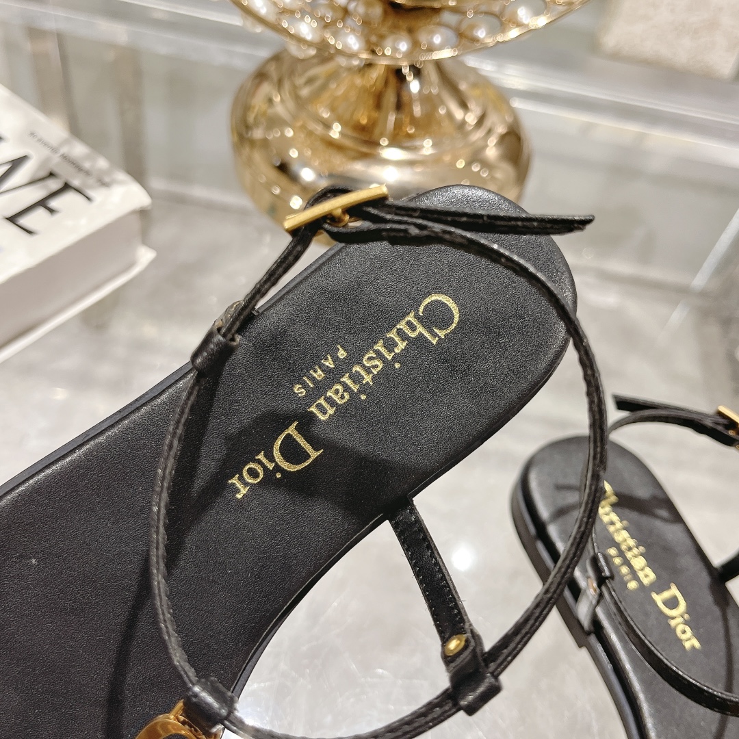 Dior 2024 C'est Flat Round Toe Women's Slipper Sandals (Replica)