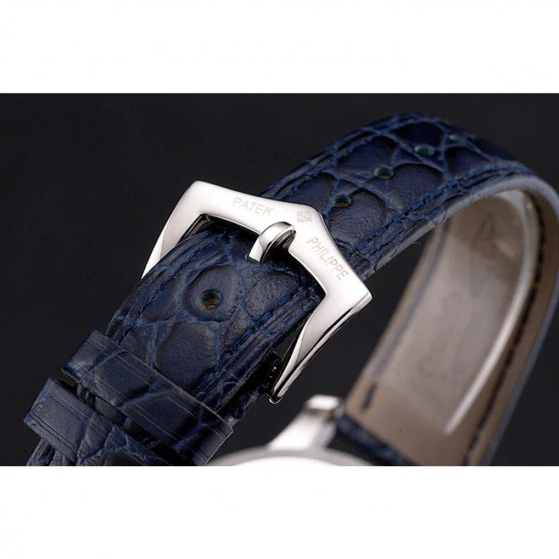 Calatrava Blue Guilloche Dial Blue 41 mm, Stainless Steel