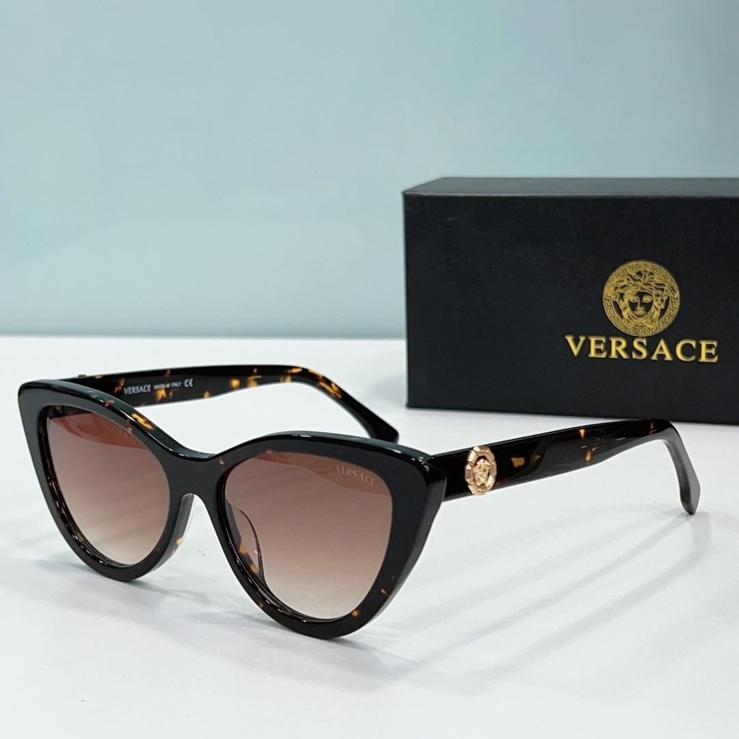 Versace  Mirror leg Logo Cat-eye Sunglasses Top Quality（Replica）